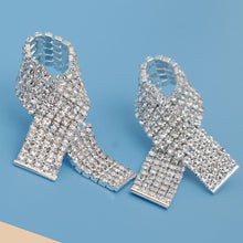 Load image into Gallery viewer, Clear Pave Cancer Ribbon Studs
