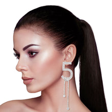 Load image into Gallery viewer, Silver Pave Knotted Five Earrings
