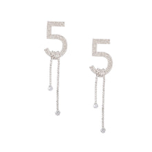 Load image into Gallery viewer, Silver Pave Knotted Five Earrings
