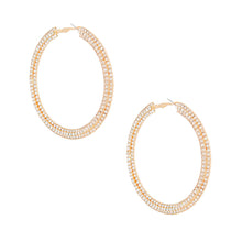 Load image into Gallery viewer, Gold Separated Stone Set Hoops
