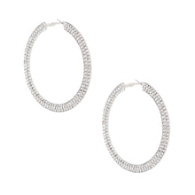 Load image into Gallery viewer, Silver Separated Stone Set Hoops
