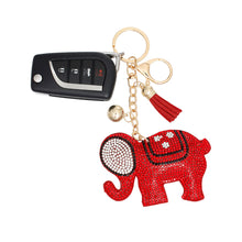 Load image into Gallery viewer, Red Elephant Keychain Clip
