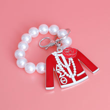 Load image into Gallery viewer, Red and White Sorority Keychain
