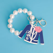 Load image into Gallery viewer, Blue White Sorority Keychain
