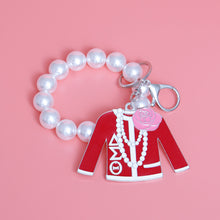 Load image into Gallery viewer, Red White Sorority Keychain
