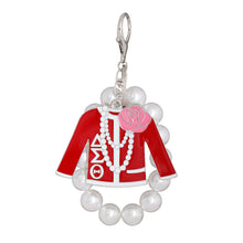 Load image into Gallery viewer, Red White Sorority Keychain
