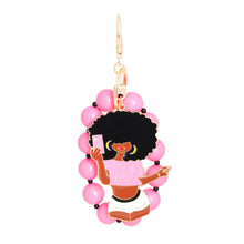 Load image into Gallery viewer, Pink Black Girl Magic Keychain
