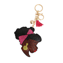 Load image into Gallery viewer, Pink Headband Woman Keychain

