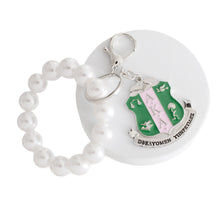 Load image into Gallery viewer, White Pearl Shield Keychain
