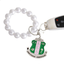 Load image into Gallery viewer, White Pearl Shield Keychain
