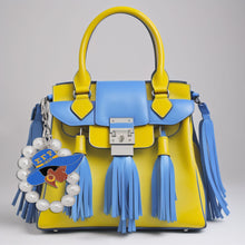 Load image into Gallery viewer, Blue Gold Hat Pearl Keychain
