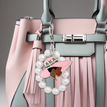 Load image into Gallery viewer, Pink Green Hat Pearl Keychain

