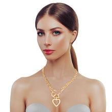 Load image into Gallery viewer, Gold Heart Carabiner Layered Chain
