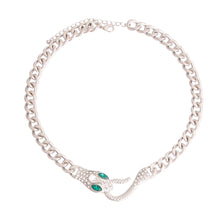 Load image into Gallery viewer, Silver Designer Snake Chain Necklace
