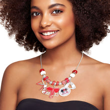 Load image into Gallery viewer, Red White Sorority Charm Necklace

