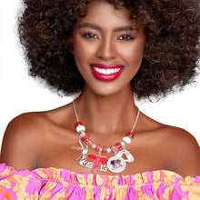 Load image into Gallery viewer, Red White Sorority Charm Necklace
