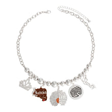 Load image into Gallery viewer, Silver Queen Afro Charm Chain
