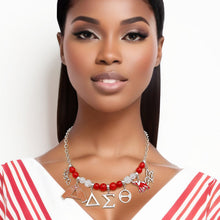 Load image into Gallery viewer, Necklace Red Bead Delta Charm Necklace for Women
