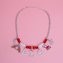 Load image into Gallery viewer, Necklace Red Bead Delta Charm Necklace for Women
