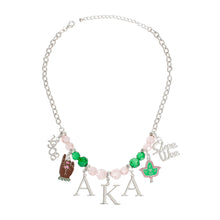 Load image into Gallery viewer, Pink Green Bead AKA Necklace
