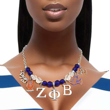 Load image into Gallery viewer, Blue Clear Bead Zeta Necklace
