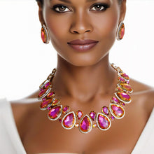 Load image into Gallery viewer, Purple Teardrop Crystal Collar Set
