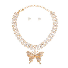 Load image into Gallery viewer, Gold 2 Row Butterfly Choker
