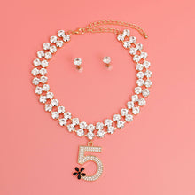 Load image into Gallery viewer, Gold Crystal Designer 5 Choker Set

