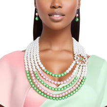 Load image into Gallery viewer, Necklace Mix Pink Green Pearl AKA Set for Women
