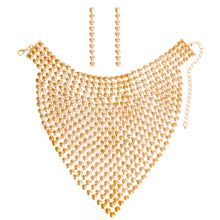Load image into Gallery viewer, Gold Chainmail Bib Choker
