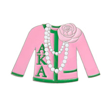 Load image into Gallery viewer, Pink Green Sorority Sweater Pin
