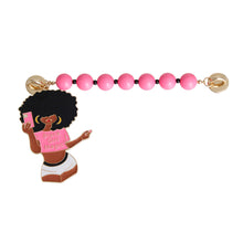 Load image into Gallery viewer, Pink Black Girl Magic Phone Strap
