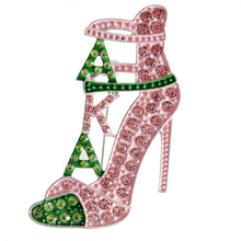 Load image into Gallery viewer, Pink Green Heel Sorority Brooch
