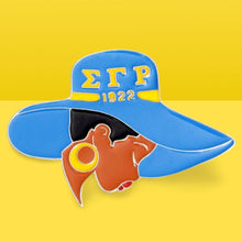Load image into Gallery viewer, Blue Gold Greek Letter Hat Pin
