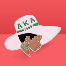 Load image into Gallery viewer, Pink Green Greek Letter Hat Pin
