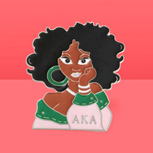 Load image into Gallery viewer, Pink Green Curly Hair Woman Pin
