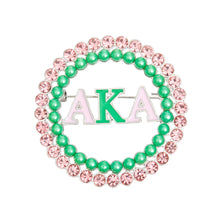 Load image into Gallery viewer, Brooch Pink Green AKA Round Pin for Women
