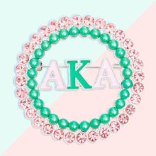 Load image into Gallery viewer, Brooch Pink Green AKA Round Pin for Women
