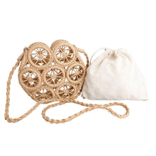 Load image into Gallery viewer, Brown Straw Wheel Crossbody
