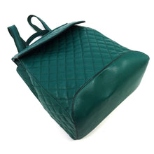 Load image into Gallery viewer, Green Quilted Convertible Backpack
