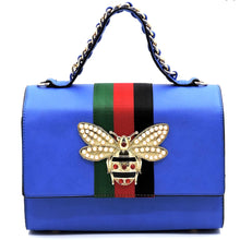 Load image into Gallery viewer, Designer Blue Stripe Satchel Set
