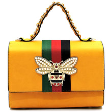 Load image into Gallery viewer, Designer Mustard Stripe Satchel Set
