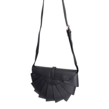 Load image into Gallery viewer, Black Pleated Semicircle Crossbody
