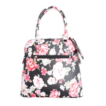 Load image into Gallery viewer, Black Floral Tall Dome Satchel Bag Set
