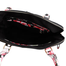 Load image into Gallery viewer, Black Floral Tall Dome Satchel Bag Set
