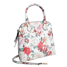 Load image into Gallery viewer, White Floral Tall Dome Satchel Bag Set

