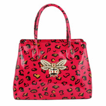 Load image into Gallery viewer, Fuchsia Leopard Patent Handbag Set
