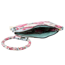 Load image into Gallery viewer, Light Blue Floral Bangle Clutch

