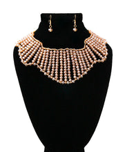 Load image into Gallery viewer, Gold Glass Bead Choker Set
