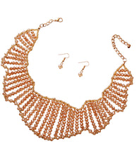 Load image into Gallery viewer, Gold Glass Bead Choker Set
